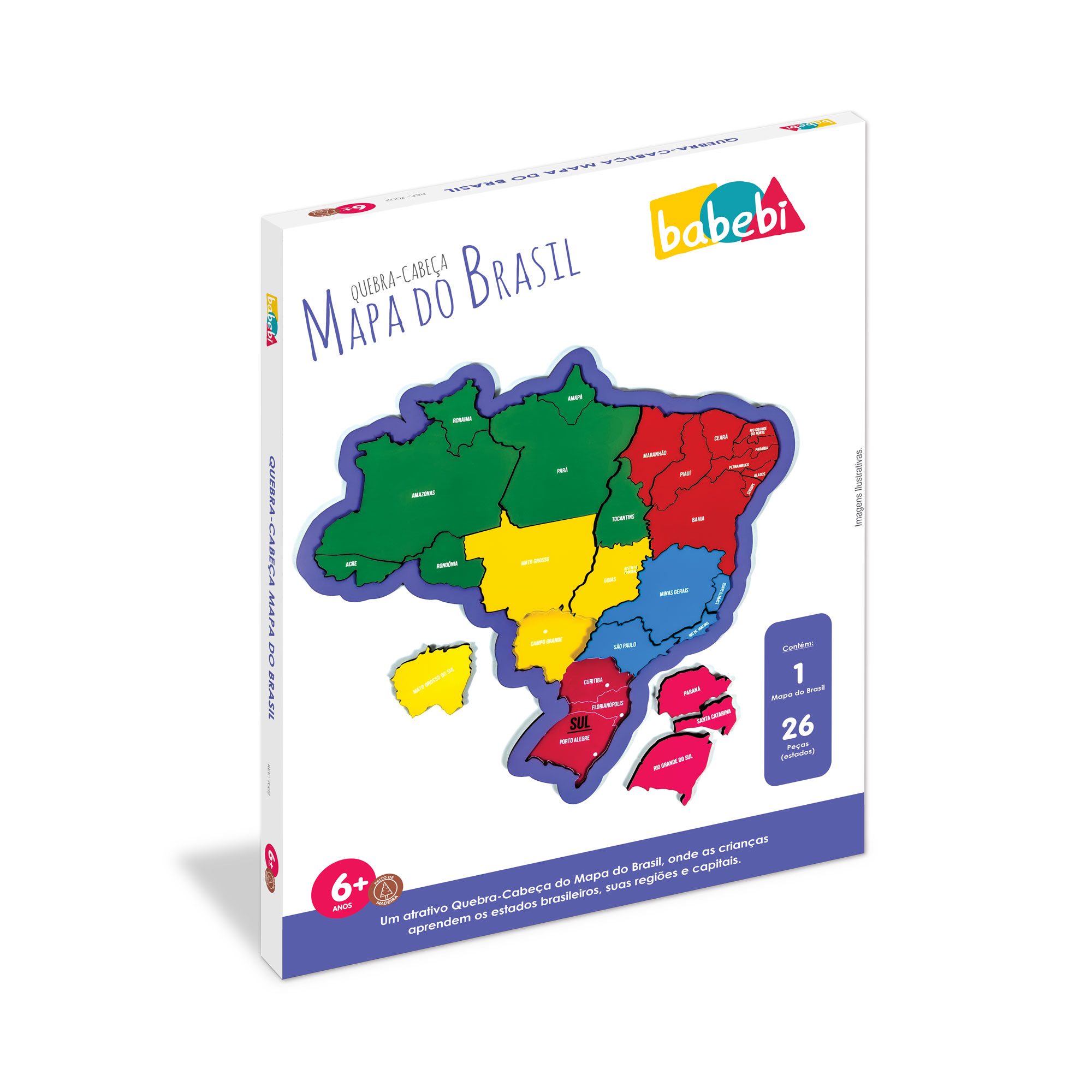 Quebra-Cabeça Mapa do Brasil - Brinquedos Babebi